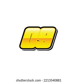 Number vector for sports and racing number 09