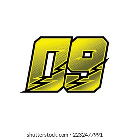 
Number vector for sports and racing number 09