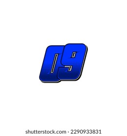 Number vector for sports and racing number 09