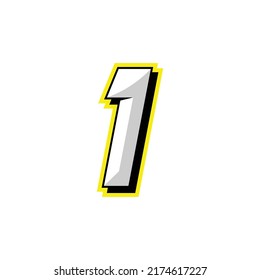 Number vector for sports and racing number 1