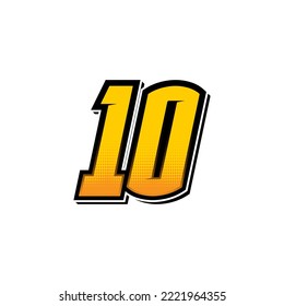 Number vector for sports and racing number 10
