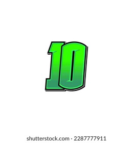 Number vector for sports and racing number 10