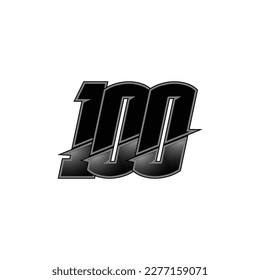 Number vector for sports and racing number 100