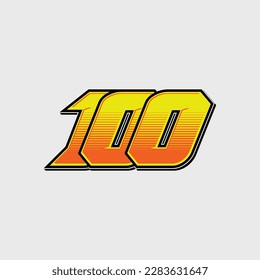 Number vector for sports and racing number 100