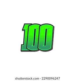 Number vector for sports and racing number 100