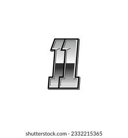 Number vector for sports and racing number 11