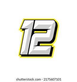 Number vector for sports and racing number 12