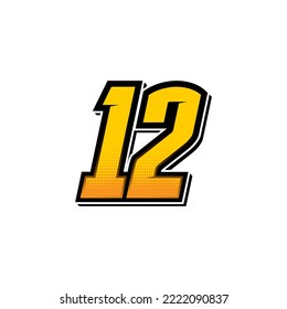 Number vector for sports and racing number 12
