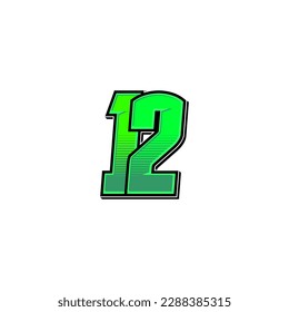 Number vector for sports and racing number 12