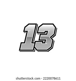 Number vector for sports and racing number 13