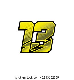 Number vector for sports and racing number 13