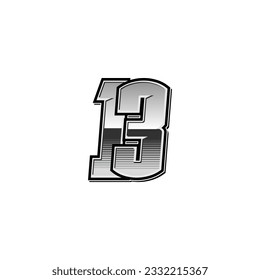 Number vector for sports and racing number 13