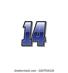 Number vector for sports and racing number 14
