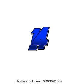 Number vector for sports and racing number 14