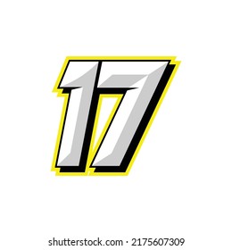 Number vector for sports and racing number 17