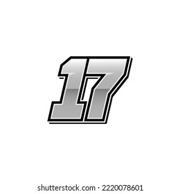 Number vector for sports and racing number 17