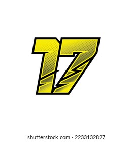 Number vector for sports and racing number 17