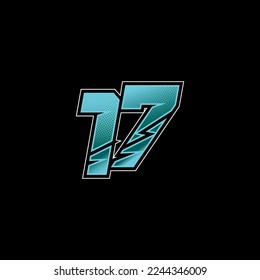 Number vector for sports and racing number 17