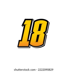 Number vector for sports and racing number 18