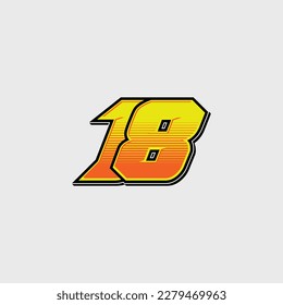 
Number vector for sports and racing number 18