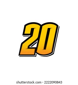 Number vector for sports and racing number 20