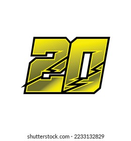 Number vector for sports and racing number 20
