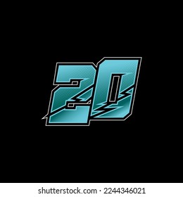 Number vector for sports and racing number 20