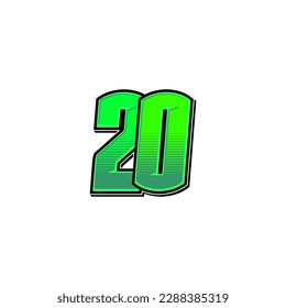 Number vector for sports and racing number 20