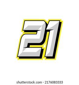 Number vector for sports and racing number 21