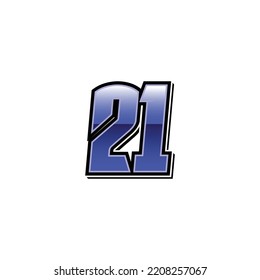 Number Vector For Sports And Racing Number 21