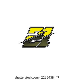 Number vector for sports and racing number 21