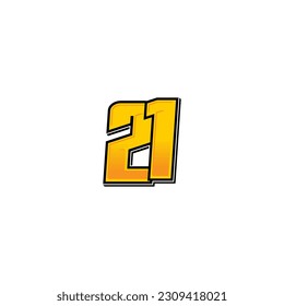 Number vector for sports and racing number 21
