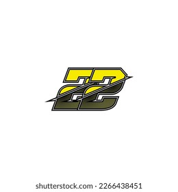 Number vector for sports and racing number 22