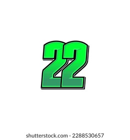 Number vector for sports and racing number 22