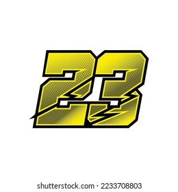 Number vector for sports and racing number 23