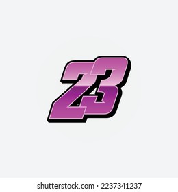 Number vector for sports and racing number 23
