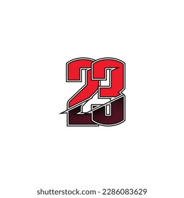 Number vector for sports and racing number 23