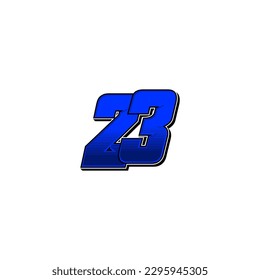 Number vector for sports and racing number 23