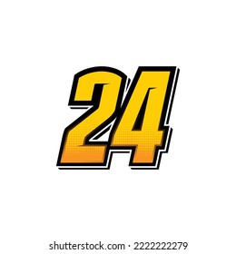 Number vector for sports and racing number 24