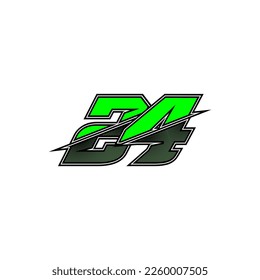 Number vector for sports and racing number 24