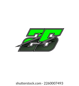 Number vector for sports and racing number 25