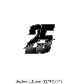 Number vector for sports and racing number 25