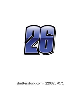 Number Vector Sports Racing Number 26 Stock Vector (Royalty Free ...