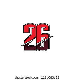 Number vector for sports and racing number 26