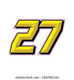 Number vector for sports and racing number 27