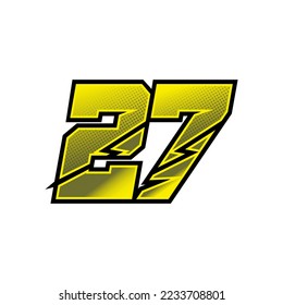 Number vector for sports and racing number 27