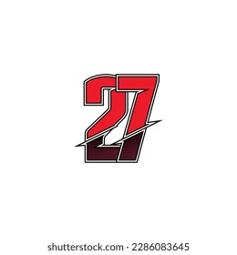 Number vector for sports and racing number 27