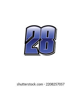 Number vector for sports and racing number 28