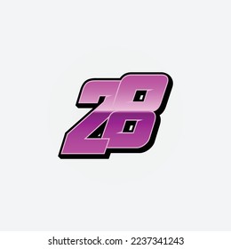 Number vector for sports and racing number 28