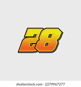 Number vector for sports and racing number 28